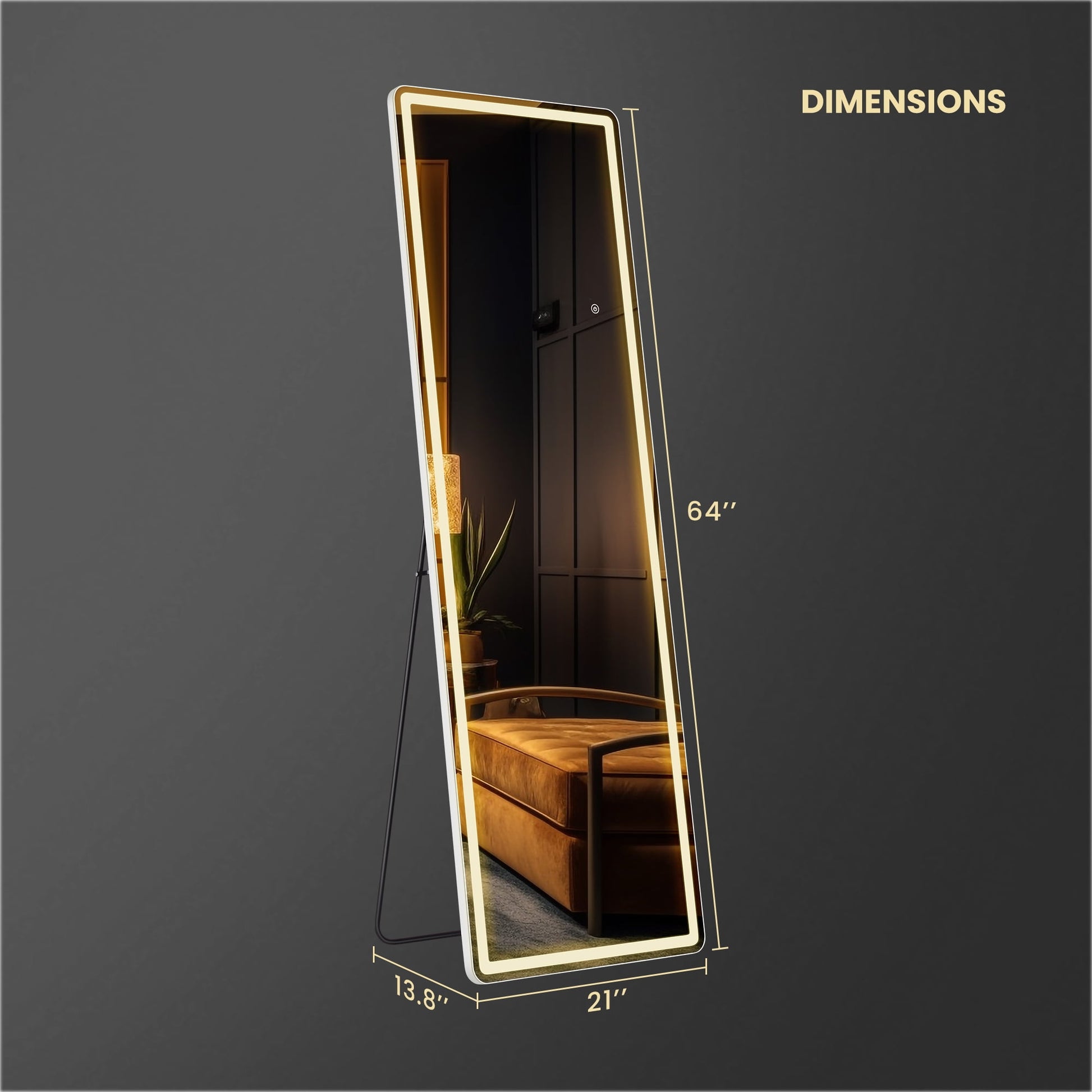 LED Full Length Mirror 64x21"