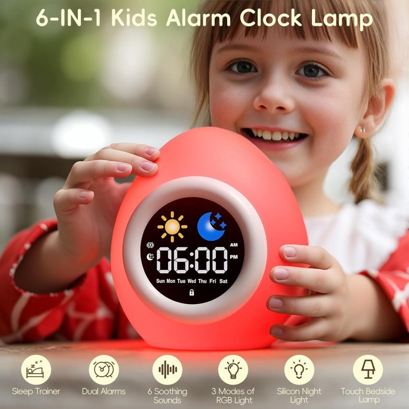 Children's Sleep Training Clock with White Noise & Night Light